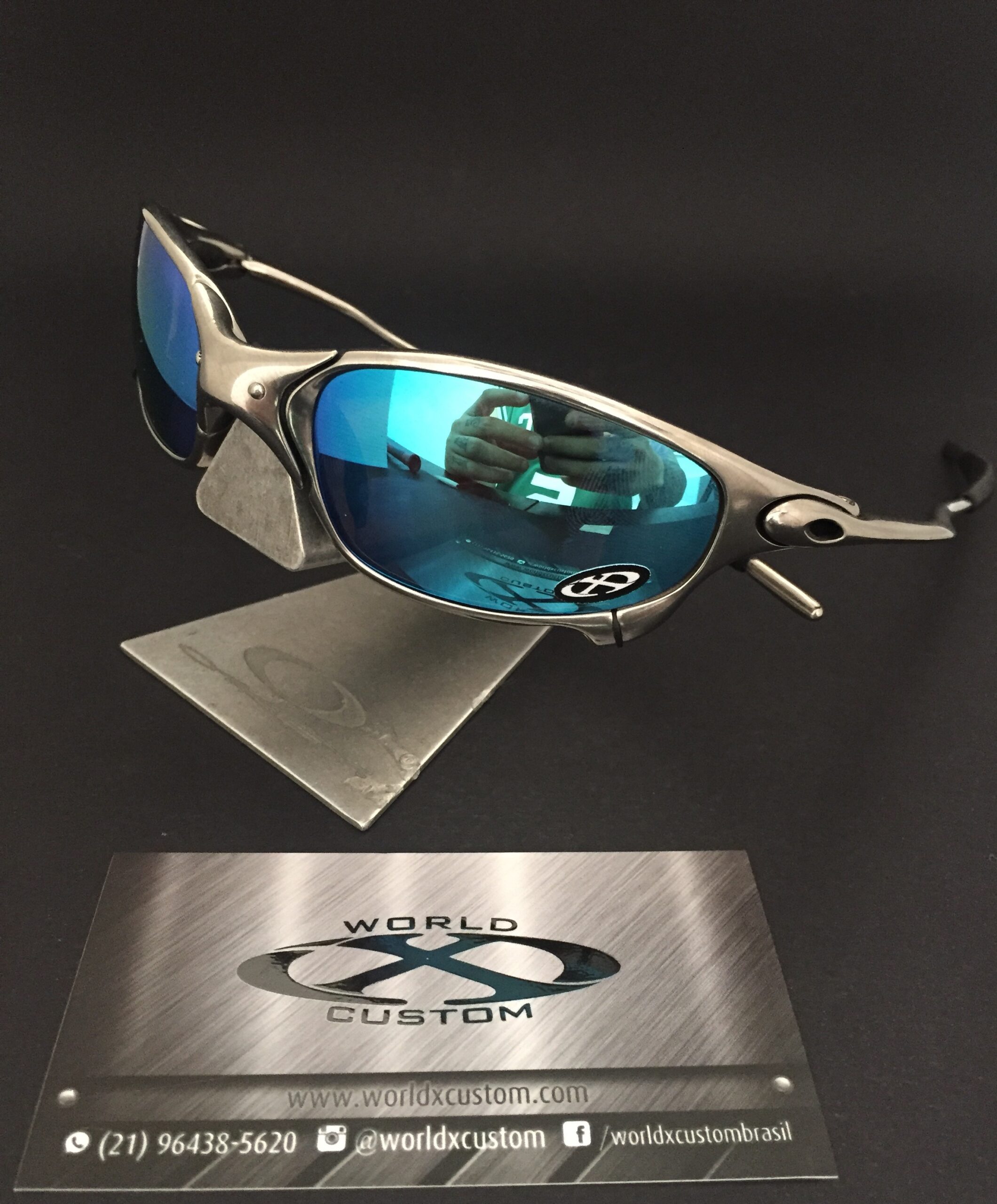 ÓCULOS OAKLEY JULIET POLISHED (SEMINOVO) –  LENTES ICE THUG CUSTOM